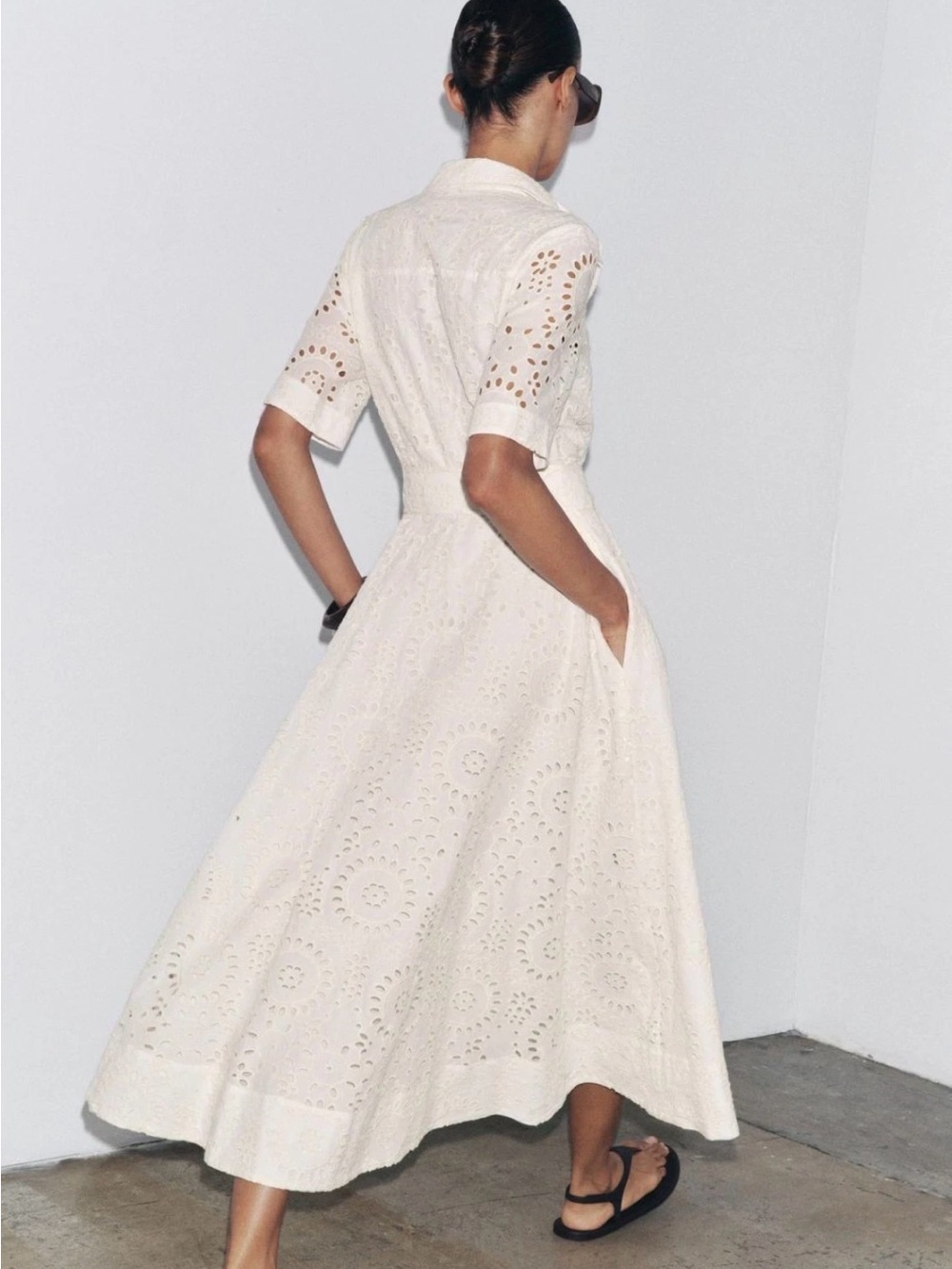 Zara white embroidery dr - Picture 3 of 9